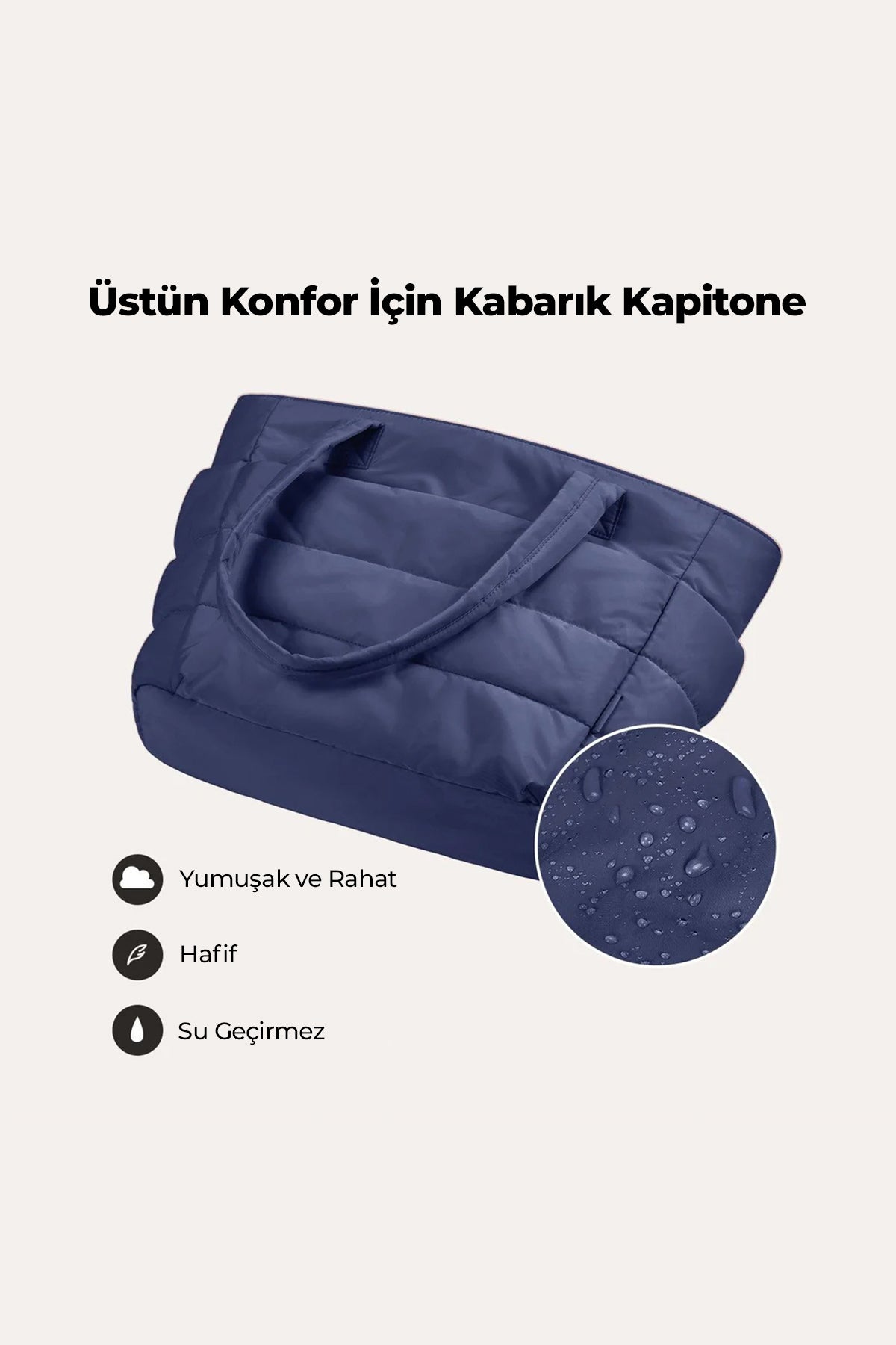 Puffy Tote Çanta | Hafif, Kabarık, Kapitone, Omuz Çanta