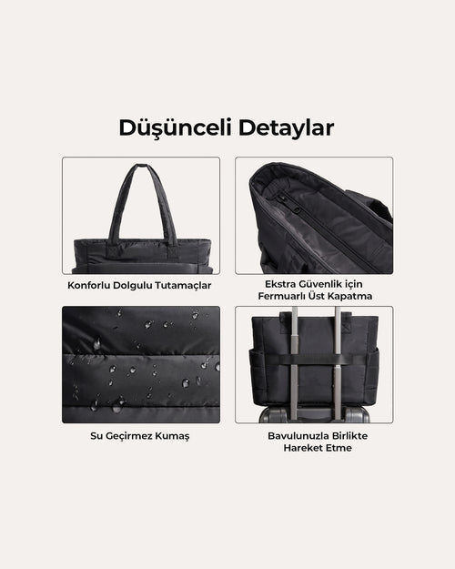 Puffy Tote Çanta | Hafif, Kabarık, Kapitone, Omuz Çanta