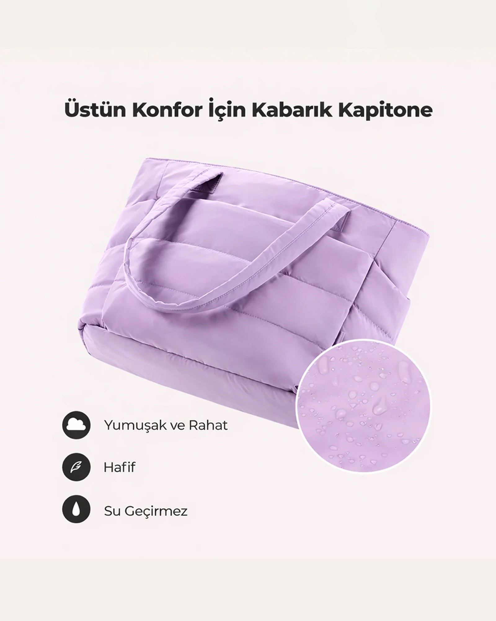 Puffy Tote Çanta | Hafif, Kabarık, Kapitone, Omuz Çanta